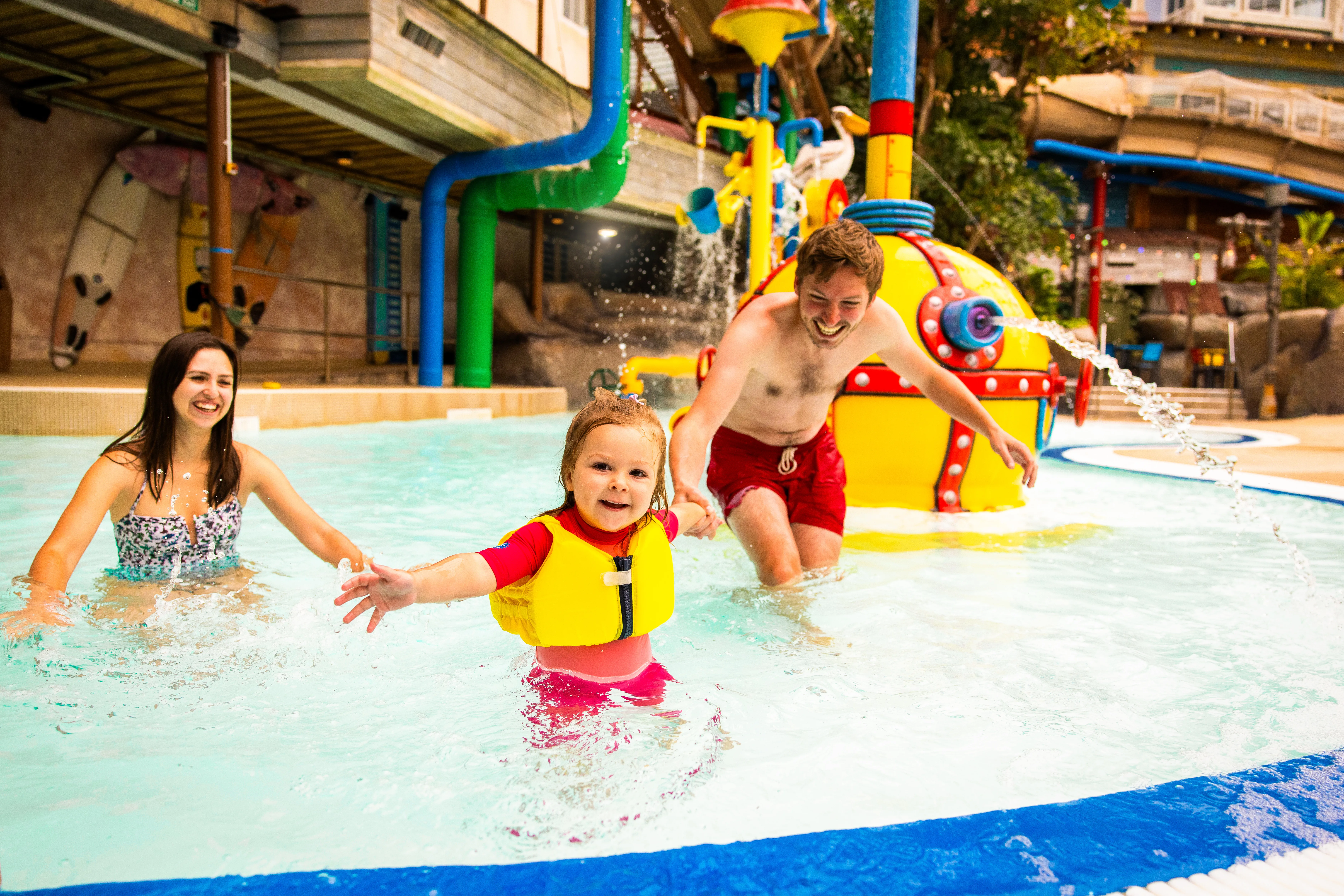 Family in the pool